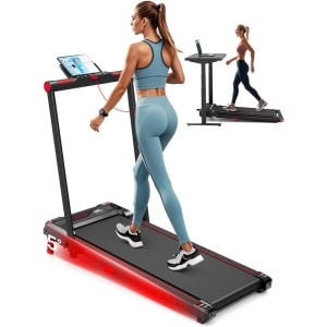 MKSS® Loopband Inklapbaar - Hometrainer Elektrisch - Walking Pad Fitness - Zwart en Rood