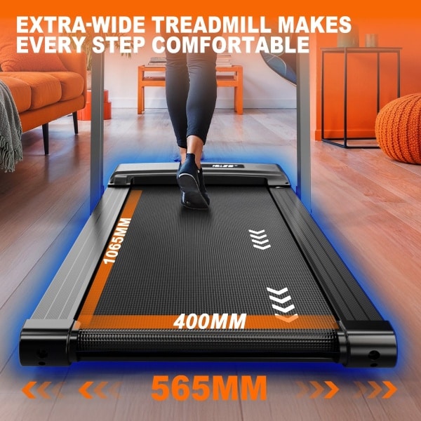 MettleMatic 4-in-1 loopband voor thuis - Opvouwbare loopband met 2,5 pk motor tot 12 km/u, dubbel LED-display, 12 programma's en APP-compatibel, draagvermogen van 120 kg