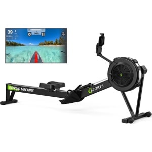 MettleMatic RM7 Roeitrainer voor thuis - inklapbaar - professionele roeitoestellen met 10 niveaus luchtweerstand - Backlit Smart Bluetooth Display - 160 kg belastbaar