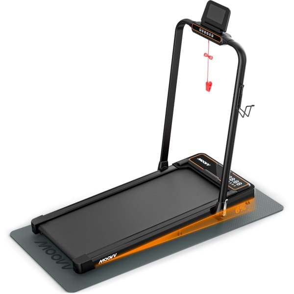 Moovv SmartStep Pro v2 Incline - Loopband Inklapbaar met 6% Hellingfunctie 1-12km/u - Met Accessoires - Walking Pad - Inklapbare Treadmill - Opvouwbare Wandelband Elektrisch - Fitness voor Thuis