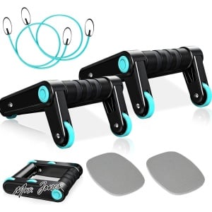 Mrs. Jones 3-in-1 push-upgrepen buikroller met kniebandage | nucleaire buikspiertraining | krachttraining voor push-ups | calisthenics en fitness .