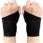 Nevolis Polsbandages 2 stuks voor peesontsteking linker- en rechterhanden mannen vrouwen dun ademend fitness krachttraining rijden zwart .
