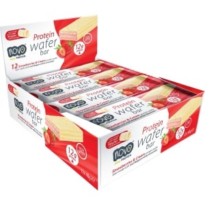 Novo - High Protein Wafer (Strawberry/Cream - 12 x 40 gram) - Eiwitreep - Energiereep