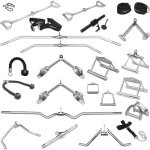 One-handgreep voor Krachttraining - Korte Trizepsgreep en Koordgreep - Zilver