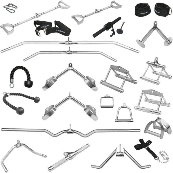 One-handgreep voor Krachttraining - Korte Trizepsgreep en Koordgreep - Zilver