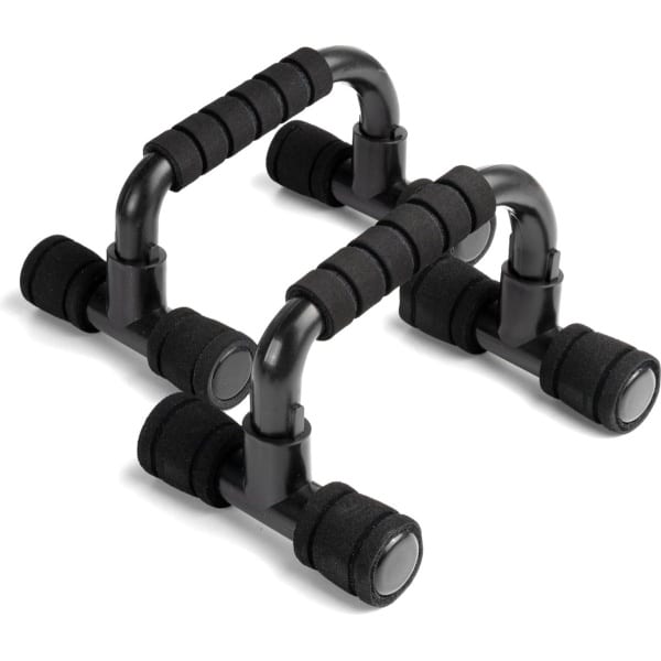 Opdrukhandgrepen, professionele opdrukstangen voor spiertraining en krachttraining, gevoerde handgrepen voor vloertraining, draagbaar fitnessapparaat, training thuis, antislip (zwart)