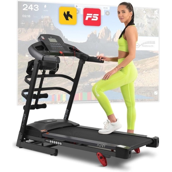 Opvouwbare Elektrische Loopband voor Thuisgebruik - LCD-display, 12 Trainingsprogramma's, Tot 16 km/u, Inclusief Massageband