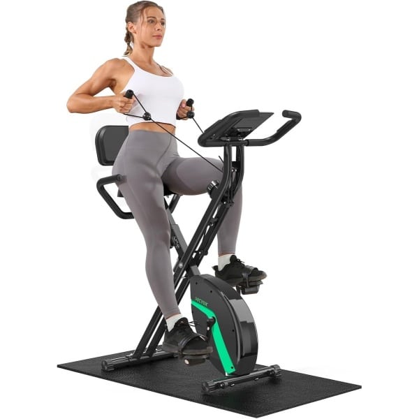 Opvouwbare magnetische hometrainer met LCD-display en hartslagsensor - Ruimtebesparende fitnessfiets voor thuis