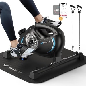 Pedaaltrainer voor Senioren en Thuisgebruik - Ruimtebesparende Mini-Hometrainer met Weerstandsbanden en Antislipmat