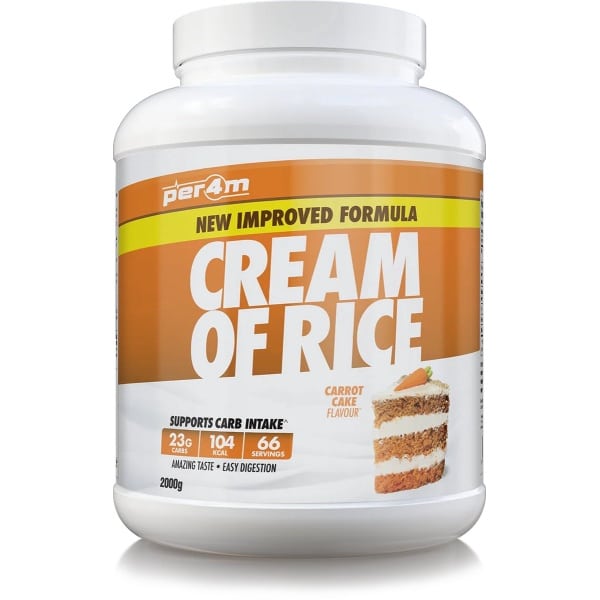 Per4m - Cream of Rice - 2kg - Carrot Cake - Weight Gainer - Mass Gainer - COR - Cream of rice - Rijstmeel - Shake - Fitness - Krachttraining - Gym