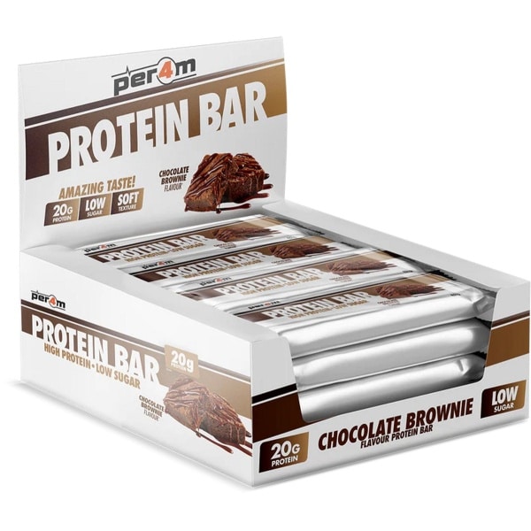 Per4m - Protein Bar - Chocolate Brownie - 12x62g - 20g Proteïne - Low Sugar - Zachte Textuur - Lekkerste eiwitreep verkrijgbaar - Protein - Proteine - Eiwitten - Eiwitreep - Eiwitrepen