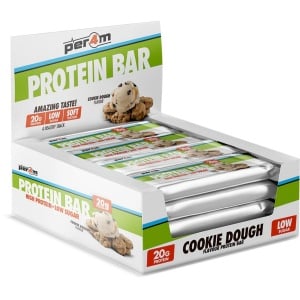 Per4m - Protein Bar - Cookie Dough - 12x62g - 20g Proteine - Low Sugar - Zachte Textuur - Lekkerste eiwitreep verkrijgbaar - Protein - Proteine - Eiwitten - Eiwitreep - Eiwitrepen