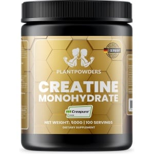 Plantpowders - 100% Creatine Monohydraat - Creapure® - Zuiverste Creatine ter Wereld! - 500g (100 servings)
