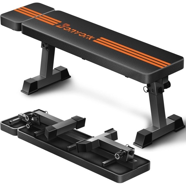 Platte Gewichtsbank 1200 lbs met Hoofdsteun - 132 Inch Opvouwbare Krachttraining Bank voor Thuis