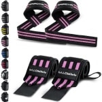 Polsbandages + trekhulpen (set van 2) voor krachttraining fitness - polssteun voor bodybuilding gewichtheffen - geschikt voor vrouwen en mannen fitness straps