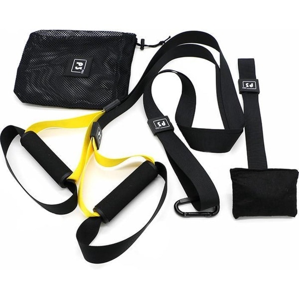 Professionele Suspension Trainer - Inclusief Draagtas en Deuranker - Crossfit - TRX - Krachtoefeningen - Sling Trainer - Geel/Zwart