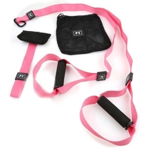 Professionele Suspension Trainer - Inclusief Draagtas en Deuranker - Crossfit - TRX - Krachtoefeningen - Sling Trainer - Roze/Zwart