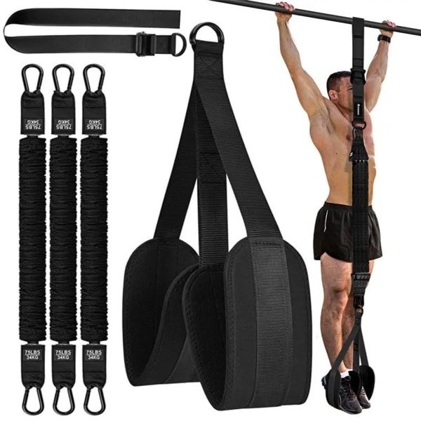 Pull-up assist band, zware weerstandsband voor optrekstang, met stoffen voetkussentjes/kniesteunen, verstelbaar gewicht/maat, pull-up assist band voor krachttraining, pull-up assist band