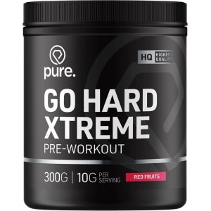 Pure. Go Hard Xtreme Pre-Workout - Beta Alanine - Taurine - Cafeïne - Citrulline - Suikervrij - Pre Workout Supplement, Krachttraining Energy Drink - Red Fruits - 30 servings - 300g