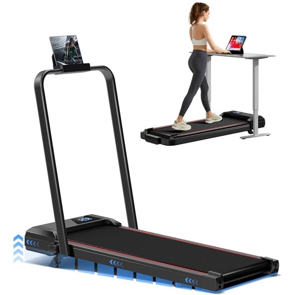 ROBORE SW1F loopmat met 9% helling, 12 km/u, borstelloze motor van 2,5 pk, capaciteit van 136 kg, opvouwbare loopband voor onder het bureau voor thuis en op kantoor