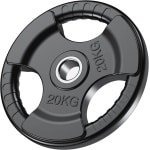 Rubberen Halterschijven met Tri-Grips en 2" Opening - Massieve Gietijzeren Gewichten voor Til- en Krachttraining