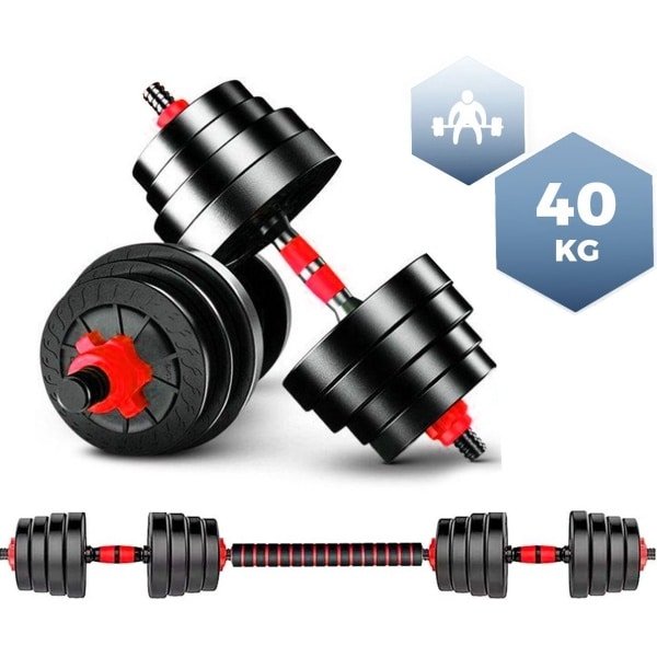 SOUTHWALL Dumbbells set Verstelbaar met Halterstang tot 40kg - Halterset - Fitness Stang - Fitness Gewichten Set - Professionele 2-in-1 Dumbbellset - Home Gym - Krachttraining - Gebruiksvriendelijk - Multifunctioneel - Dumbell set 40 kg