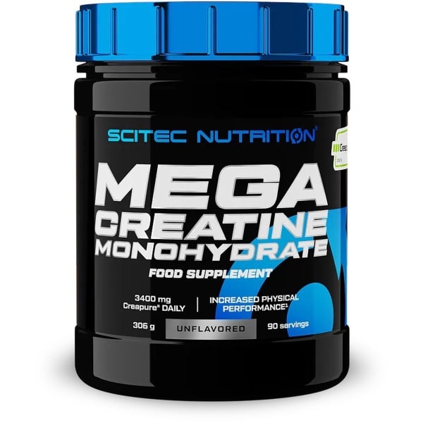 Scitec Nutrition - Mega Creatine Monohydrate (306 gram) - Neutraal - 90 doseringen - Creapure®