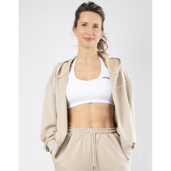 Serenity Cooldry Jacket | CAPO FINALE - Jacket | S | Kleur Beige | Sportkleding | Activewear | Gymkleding | Fitnesskleding | Sportoutfit | Fitness | Hardlopen | Crossfit | Yoga | Pilates | Krachttraining