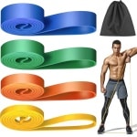 Set van 4 Weerstandsbanden voor Krachttraining en Yogaoefeningen - Elastische Fitnessbanden voor Sport en Gymnastiek - Voor Mannen en Vrouwen