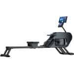 Skandika Nemo III Hybrid Roeiapparaat - Roeitrainers - Water- en magnetische weerstand, 32 elektrische weerstandsniveaus, 15 programma's, tot 200 cm, app-compatibel, instelbaar - waterroeiapparaat voor thuis - 213 x 45 x 95.5 cm (LxBxH) - zwart