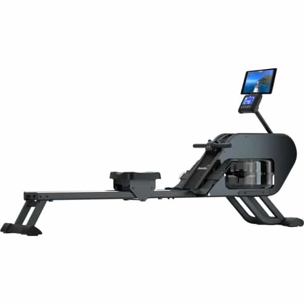 Skandika Nemo III Hybrid Roeiapparaat - Roeitrainers - Water- en magnetische weerstand, 32 elektrische weerstandsniveaus, 15 programma's, tot 200 cm, app-compatibel, instelbaar - waterroeiapparaat voor thuis - 213 x 45 x 95.5 cm (LxBxH) - zwart