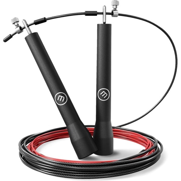 Springtouw Speed Jumping Rope met Trainingsgids en Reservekabel - Lichte dunne staaldraad verstelbaar - Kogellagers - Professionele Skipping Sport Boksen Workout Training Fitness Cardio Gym Dames Heren