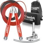 Springtouw - Touwtje springen Volwassen Fitness Mannen Vrouwen Gewogen Springtouw 3 m Verstelbare Zelfborgende Aluminium Boksen Gym MMA Crossfit Workout Reserve Kabel Gewichten Beschermers