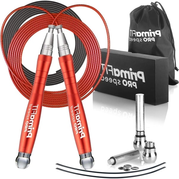 Springtouw - Touwtje springen Volwassen Fitness Mannen Vrouwen Gewogen Springtouw 3 m Verstelbare Zelfborgende Aluminium Boksen Gym MMA Crossfit Workout Reserve Kabel Gewichten Beschermers