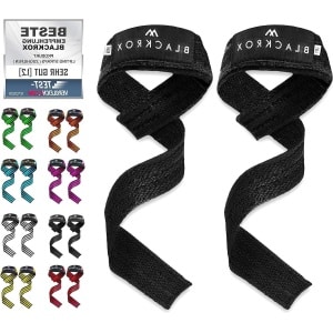 Trekhulp lifting straps voor bodybuilding en krachttraining - gewatteerd deadlifting accessoire voor mannen en vrouwen - fitness grijphulp voor pull-ups - 1 paar (zwart)