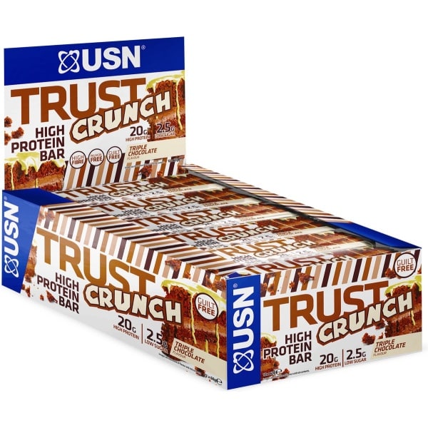 USN - Trust Crunch Protein Bar (Triple Chocolate - 12 x 60 gram) - Eiwitreep - Energiereep