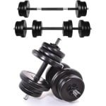 Verstelbare Halterset 20kg / 30kg / 40kg / 50kg - Dumbbell Set voor Krachttraining - 2 in 1 Halters met Halterstang