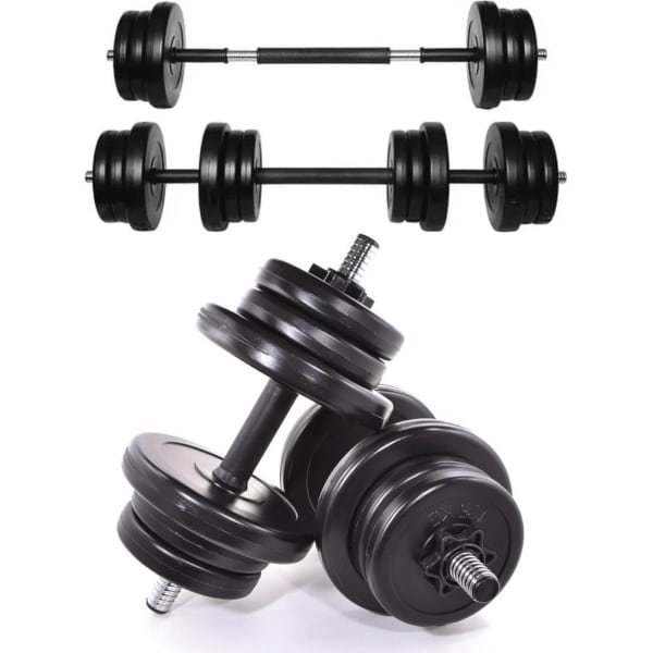 Verstelbare Halterset 20kg / 30kg / 40kg / 50kg - Dumbbell Set voor Krachttraining - 2 in 1 Halters met Halterstang