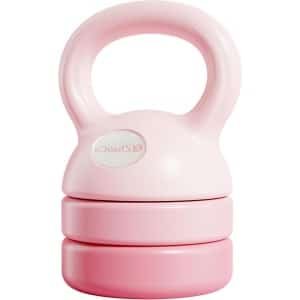 Verstelbare Kettlebell Gewichten 12 kg - Fitness voor Vrouwen - Training van het Hele Lichaam - Krachttraining Thuis of in Sportschool - Lichtroze verstelbare kettlebell