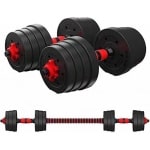 Verstelbare Korte Halters - 2-in-1 Halterset met Verbindingsstalen Buis - Stille Lange Halter voor Krachttraining - Thuis- en Gymtraining voor Mannen