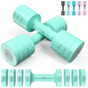 Verstelbare halters set 2x1-2,5 kg - 4-in-1 dumbbellset voor thuis fitness en krachttraining