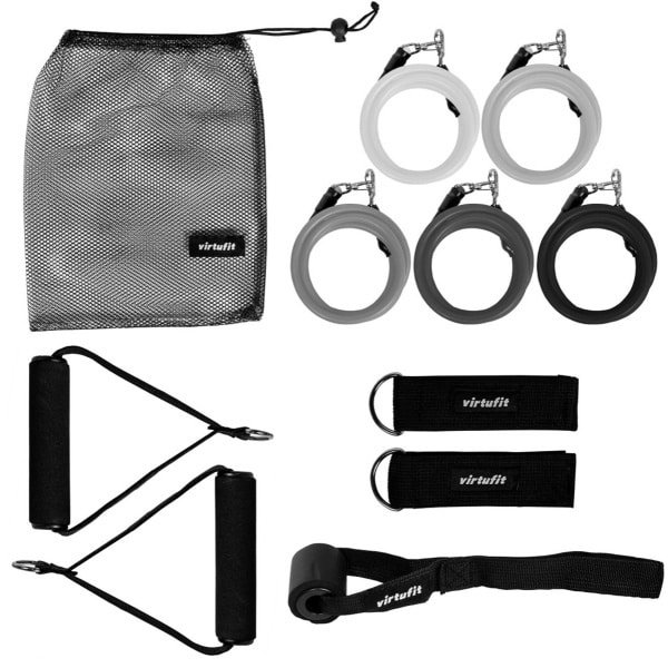 VirtuFit - Resistance Kit - 11-delige Weerstandsbanden Set - Met Handvaten - Fitness Elastieken - 3 Weerstandskabels - 3 Weerstanden - Resistance Bands - Fitness Elastieken - Full Body Workout - CrossFit - Thuis Sporten - Yoga, CrossFit & Fitness