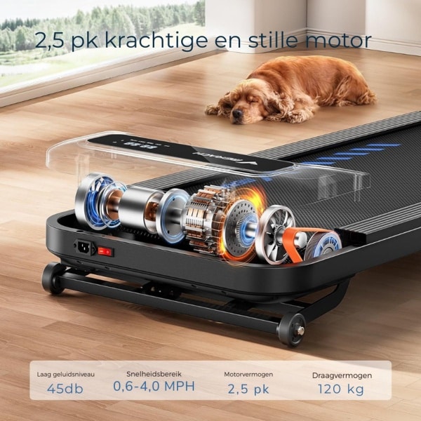 Walking Pad - Loopband En Walking Pad Voor Thuisgebruik Met 9% Automatische Helling - 1-6 Km/U - 2-5PK Bureau Loopband Voor Thuis En Kantoor - Stil Fitnessapparaat Tot 120 Kg - APP&Afstandsbediening