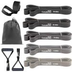 Weerstandsbandenset voor Krachttraining en Stretching - 5 Weerstandsbanden met Deuranker en Handgrepen