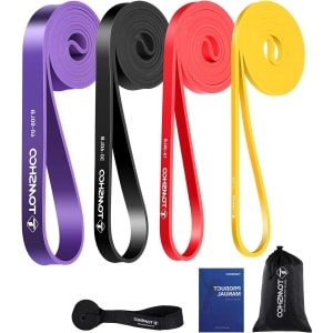 Weerstandsbandenset voor krachttraining en stretching met deuranker en opbergtas - meerdere weerstandsniveaus