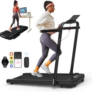 White-Label® Loopband Inklapbaar - Hometrainer - Crosstrainer Fitness - Zwart