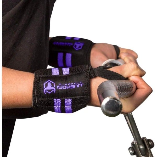 Wrist Wraps voor Vrouwen - 12" Professionele Grade met Duim Loops - Polsondersteuning Brace en Compressie voor Cross Training Gewichtheffen Powerlifting Krachttraining - Zwart/Paars wrist wraps
