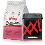 XXL Nutrition - Whey Delicious Incl. Voorraadpot met 2500 gram Inhoud! - 80% Eiwit - Aardbei - Wei Eiwitpoeder met BCAA & Glutamine, Proteine Poeder, Eiwit shake, Whey Protein - Diverse Smaken - 2500 gram (83 shakes)