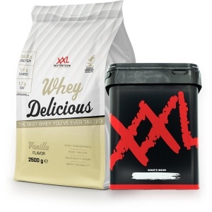 XXL Nutrition - Whey Delicious Incl. Voorraadpot met 2500 gram Inhoud! - 80% Eiwit - Vanille - Wei Eiwitpoeder met BCAA & Glutamine, Proteine Poeder, Eiwit shake, Whey Protein - Diverse Smaken - 2500 gram (83 shakes)