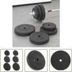 vidaXL Gewichtsschijven - Halterschijven - Halterschijven 6 st 30 kg cement - Home Workout - Krachttraining - Fitness